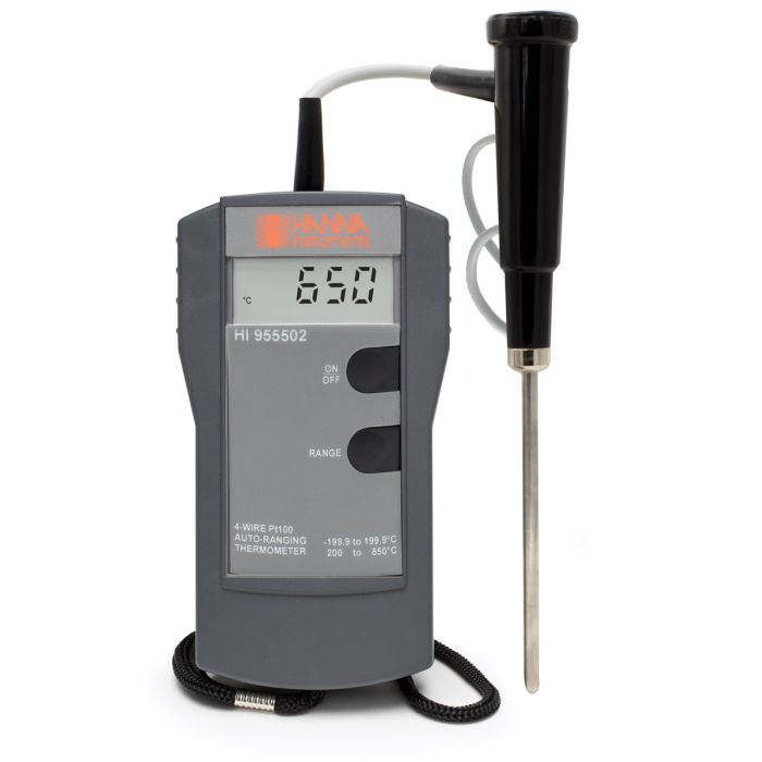 4-Wire Pt100 Thermometer with Fixed Probe – HI955502