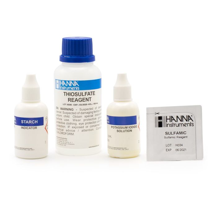 Total Chlorine High Range Test Kit Replacement Reagents (100 tests) – HI38022-100