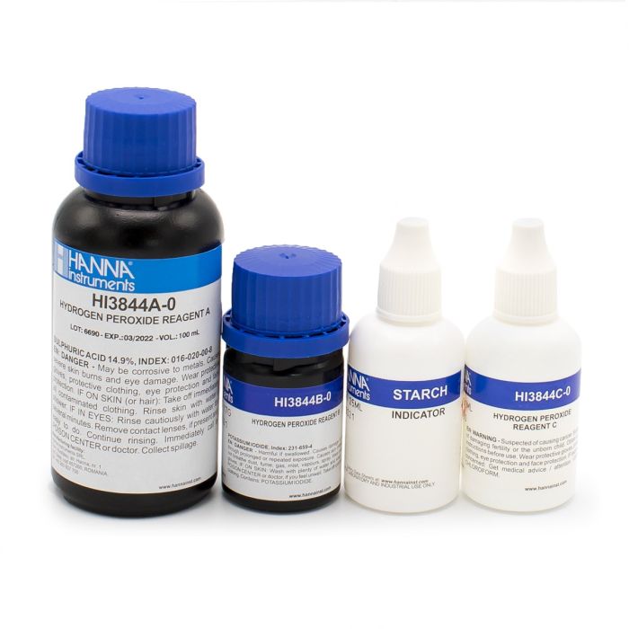 Hydrogen Peroxide Chemical Test Kit Replacement Reagents (100 tests) – HI3844-100