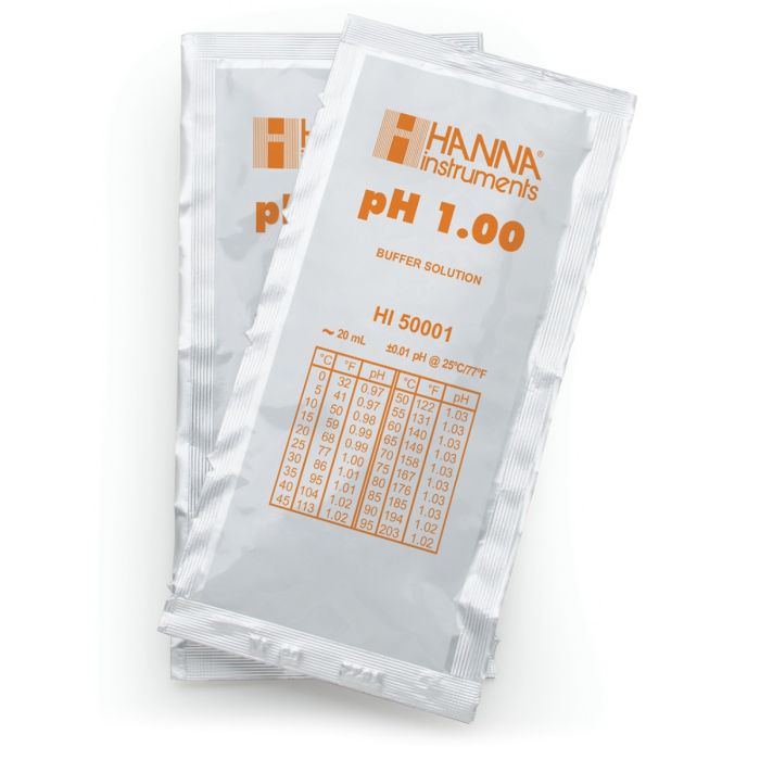 pH 1.00 Technical Calibration Buffer Sachets (25 x 20mL) – HI50001-02