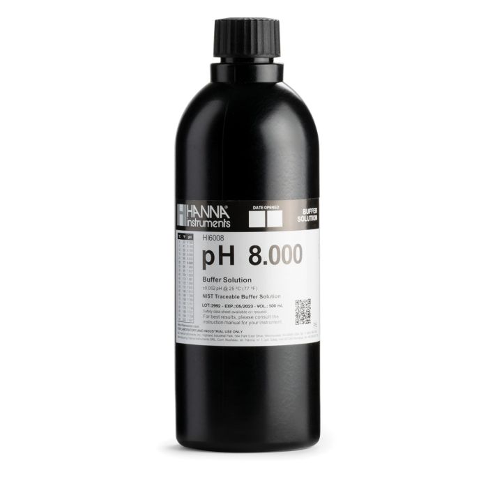 HI6008U pH 8.000 Millesimal Calibration Buffer (500 mL)