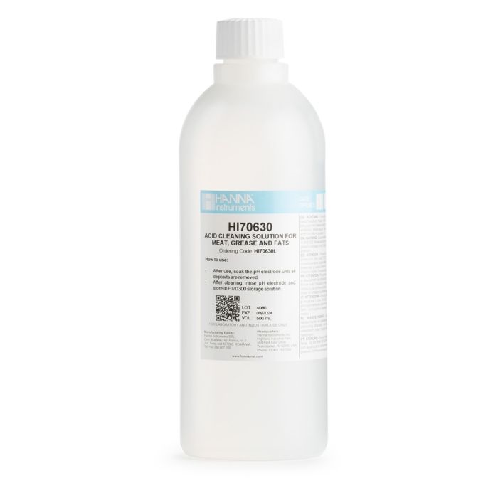 HI70630L Grease and Fats Acid Cleaning Solution (500 mL)