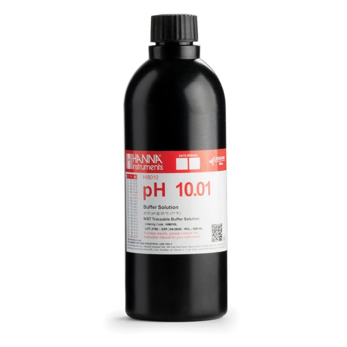 HI8010L pH 10.01 Calibration Buffer in FDA Bottle (500 mL)