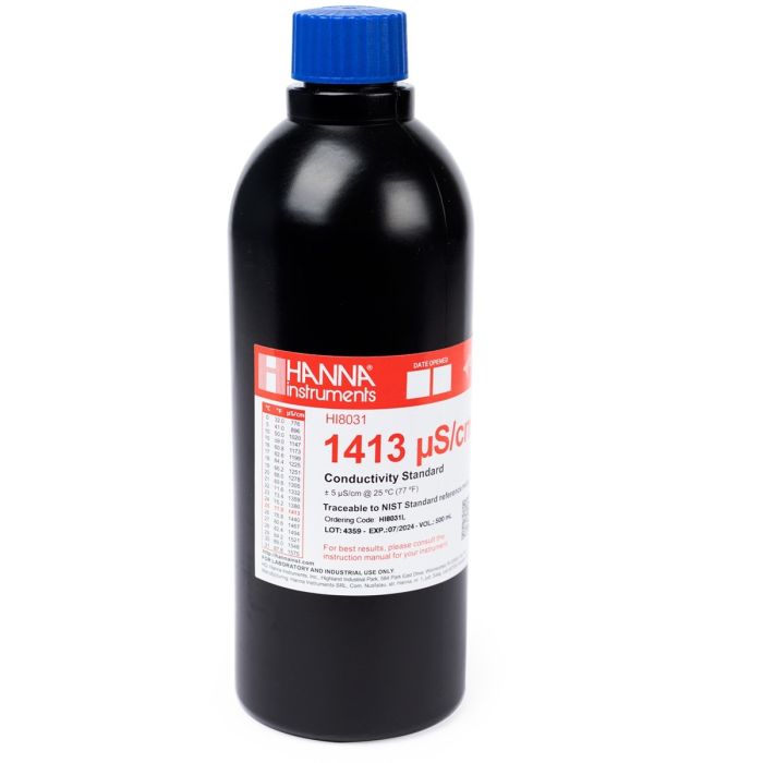 HI8031L 1413 µS/cm Conductivity Standard in FDA Bottle (500mL)