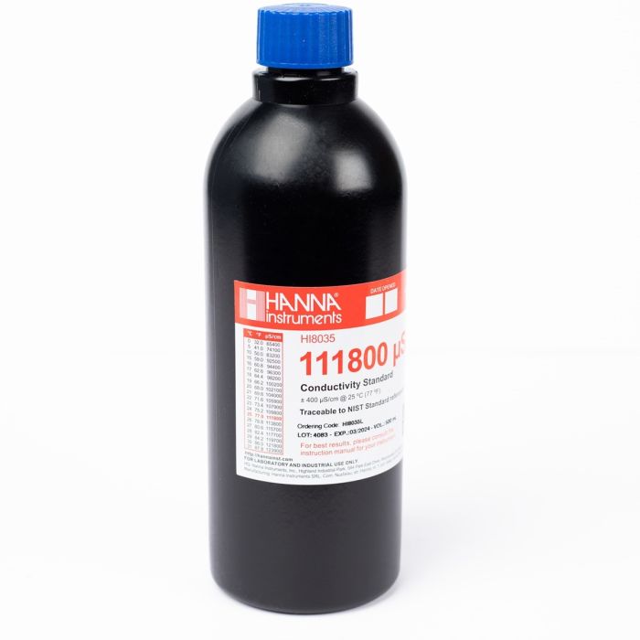HI8035L 111800 µS/cm Conductivity Standard in FDA Bottle (500mL)