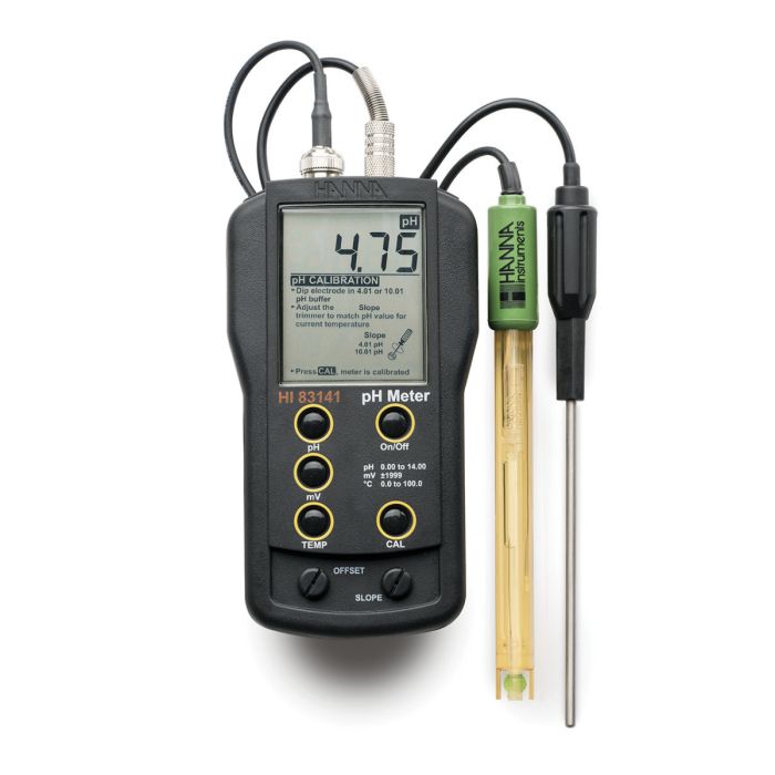 Analog pH/mV/°C meter with HI1230B electrode – HI83141