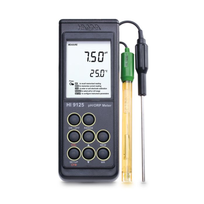 Waterproof Portable pH/mV Meter with 0.01 Resolution- HI9125