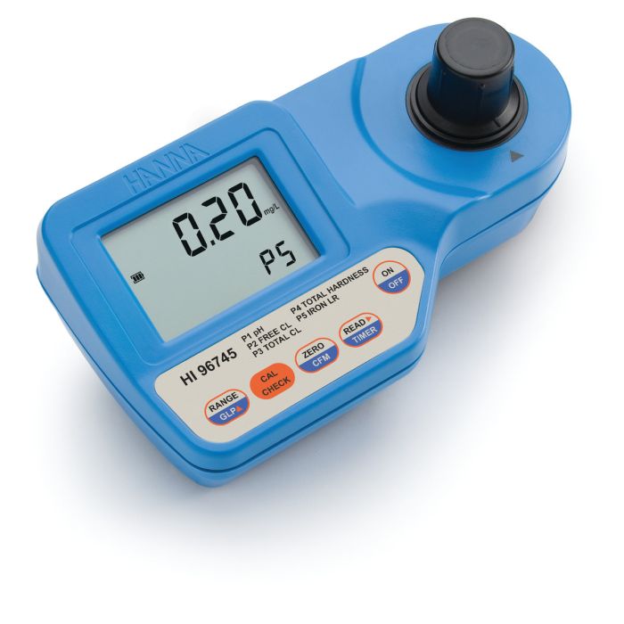pH,  Total Hardness,  Iron,  and Free and Total Chlorine Portable Photometer – HI96745