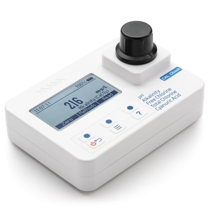 pH,  Alkalinity,  Free Chlorine,  Total Chlorine,  and Cyanuric Acid Photometer – HI97104-meter only