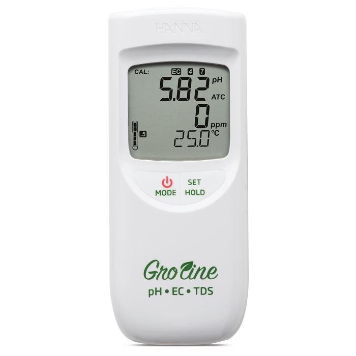 GroLine Hydroponics Waterproof pH/EC/TDS/Temperature Portable Meter – HI9814