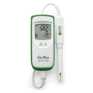 GroLine Hydroponics Waterproof pH/EC/TDS/Temperature Portable Meter ...