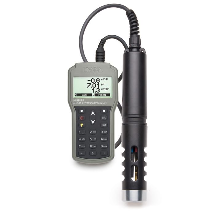 Multiparameter pH/ORP/EC/Pressure/Temperature Waterproof Meter – HI98195-4m (13′)