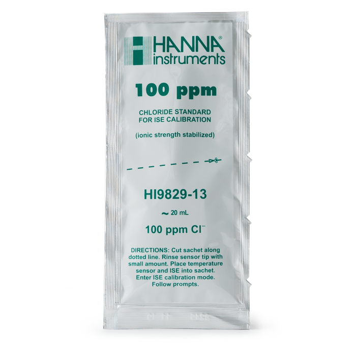 100 ppm Chloride Calibration Standard Sachets for HI9829 (25 x 25 mL) – HI9829-13