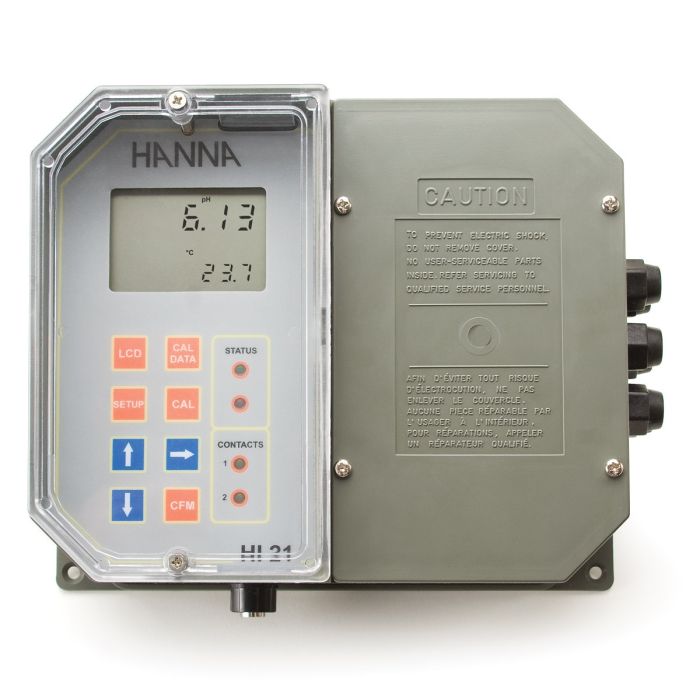 Wall Mounted pH Digital Controller with Dual Setpoint – HI21211