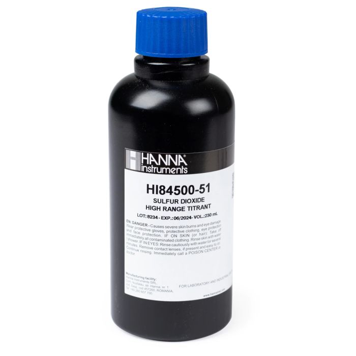 High Range Titrant for Sulfur Dioxide Mini Titrator – HI84500-51
