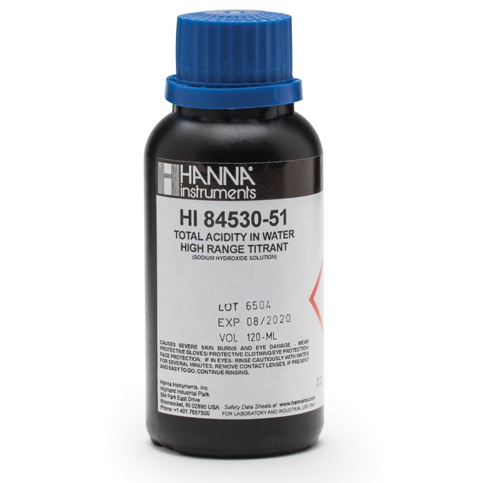 High Range Titrant for Titratable Acidity in Water Mini Titrator – HI84530-51