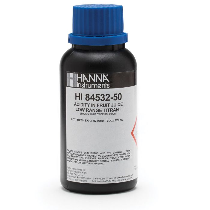 Low Range Titrant for Titratable Acidity in Fruit Juice Mini Titrator – HI84532-50